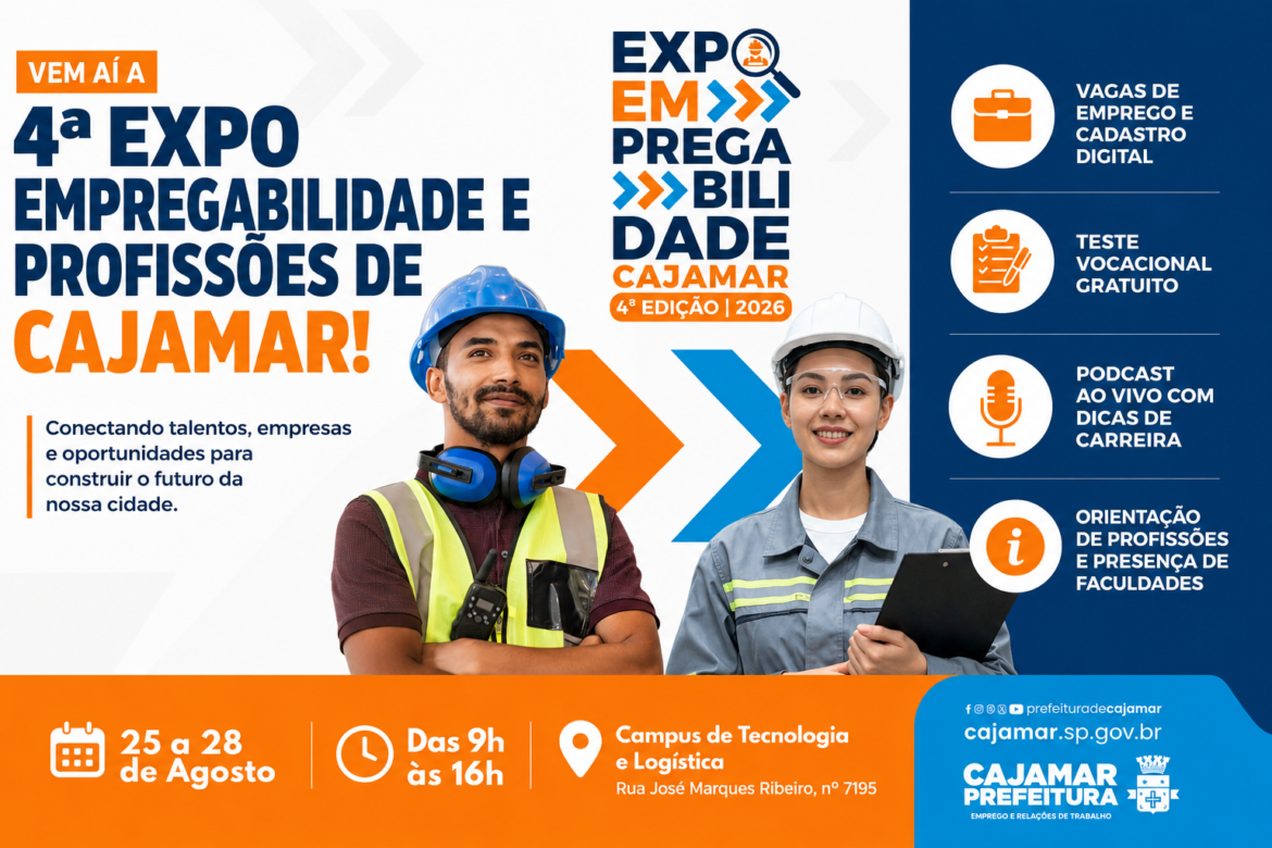 4ª Expo Empregabilidade terá vagas e teste vocacional em Cajamar