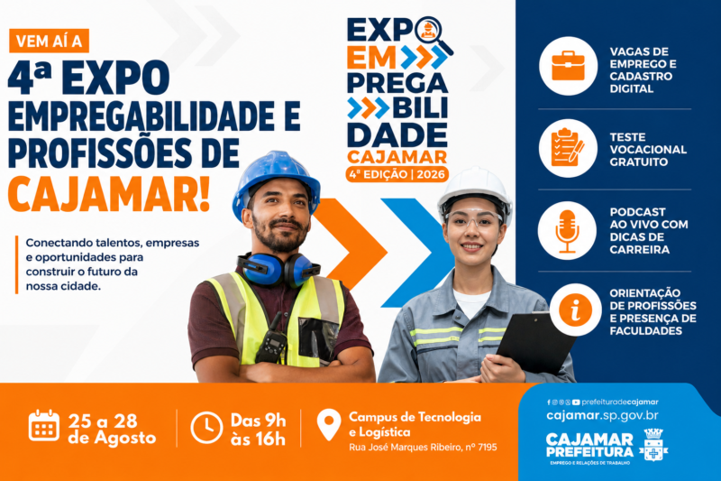 4ª Expo Empregabilidade terá vagas e teste vocacional em Cajamar
