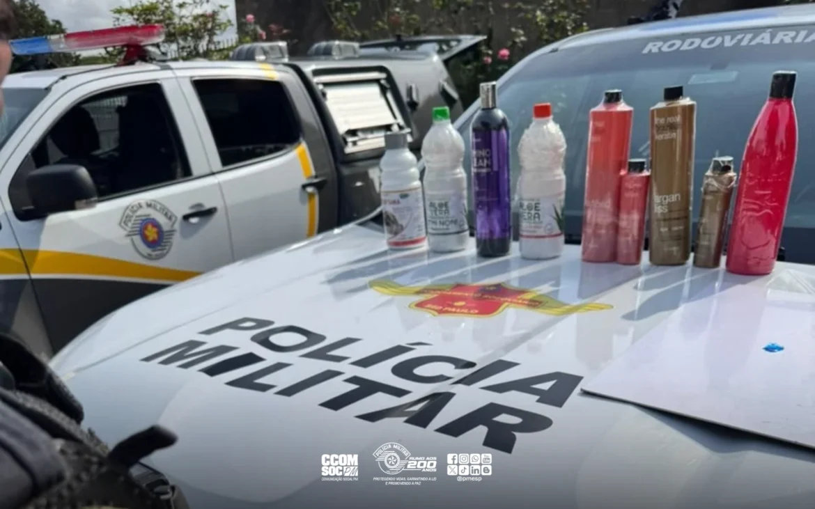 PM apreende cocaína líquida escondida em frascos na Castello Branco